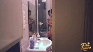 Matt Watches Kira Rub Her Gushing Cunt In The Shower!