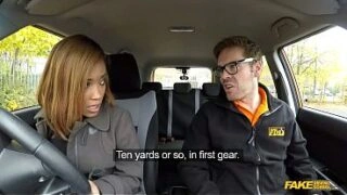 KIKI MINAJ The Brirtish Ebony Pornstar and her 1st Driving Lesson – Fake Driving School